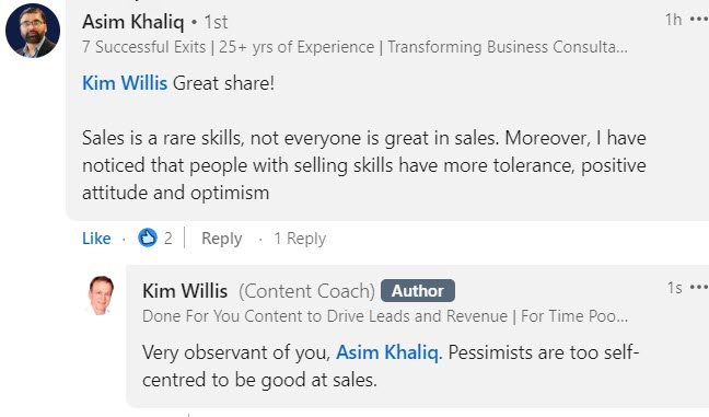 LinkedIn comment from Asim Khaliq